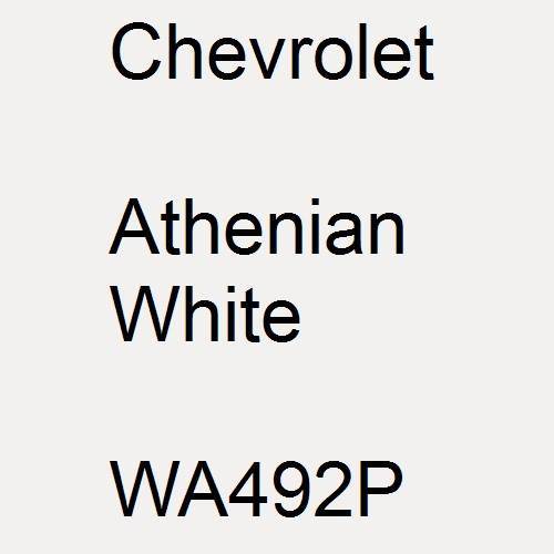 Chevrolet, Athenian White, WA492P.